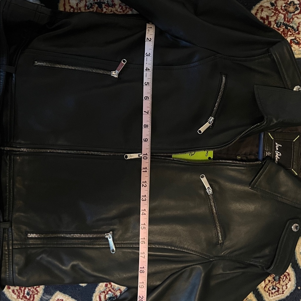 Sam Edelman Black Leather Jacket with Silver Accents - Picture 8 of 9